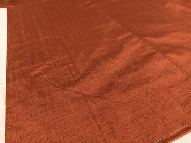 平和屋着物●上質な紬 色無地 蘇芳色 正絹 逸品 未使用 AAAY6614zg