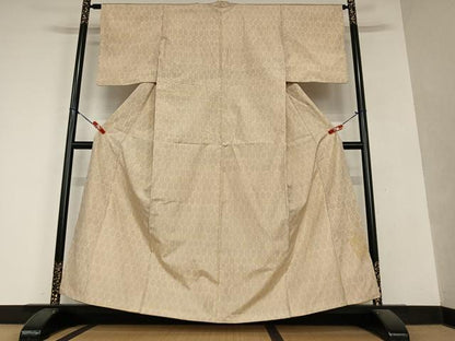 平和屋着物●上質な紬　亀甲文　正絹　逸品　AAAY6623zg