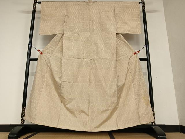 平和屋着物●上質な紬　亀甲文　正絹　逸品　AAAY6623zg
