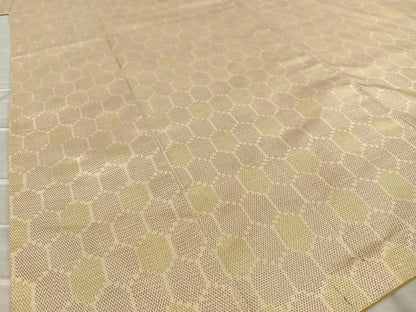 平和屋着物●上質な紬　亀甲文　正絹　逸品　AAAY6623zg