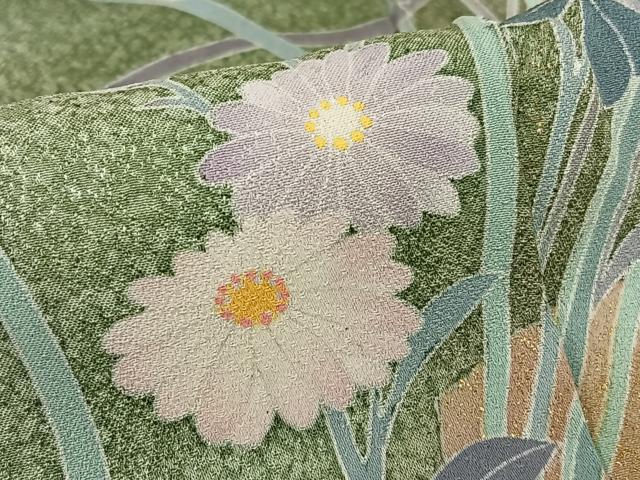 平和屋着物●訪問着　枝花文　椿　暈し染め　金彩　正絹　逸品　AAAY6626zg