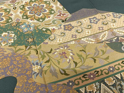 平和屋着物●訪問着 作家物 道長更紗花文 金彩 正絹 逸品 AAAY6640zg