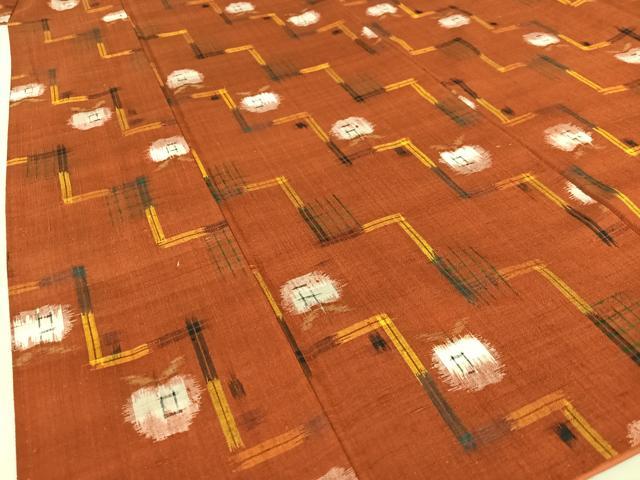 平和屋着物●上質な紬　成り物　林檎　ロング丈　正絹　逸品　AAAY6641zg