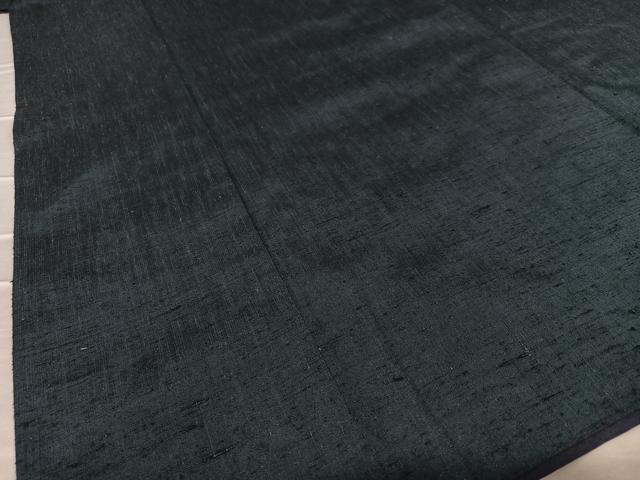 平和屋着物●男性 紬 アンサンブル 色無地 濃藍色 正絹 逸品 AAAY6645zg