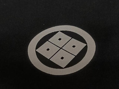 平和屋着物●男性 黒紋付 羽織・長襦袢(袷)セット 正絹 逸品 AAAY6649zg