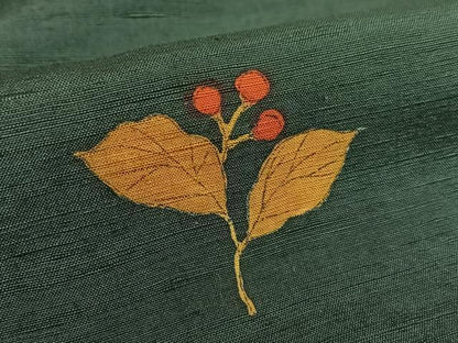 平和屋着物●上質な小紋　紬地　手描き　南天花文　暈し染め　正絹　逸品　未使用　AAAY6655zg