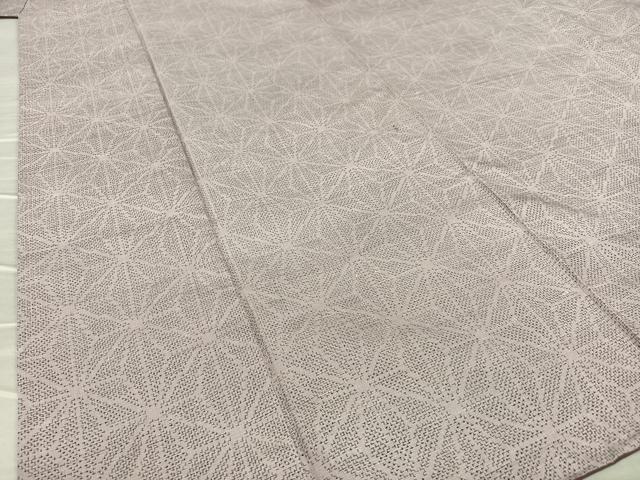 平和屋着物●結城紬　麻の葉文様　正絹　逸品　AAAY6657zg