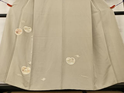 平和屋着物●訪問着 友禅 地紙草花文 金彩 正絹 逸品 AAAY6659zg