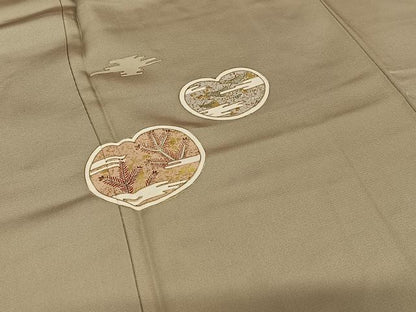 平和屋着物●訪問着 友禅 地紙草花文 金彩 正絹 逸品 AAAY6659zg