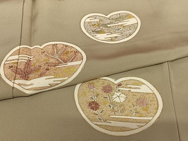 平和屋着物●訪問着 友禅 地紙草花文 金彩 正絹 逸品 AAAY6659zg