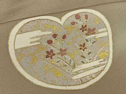 平和屋着物●訪問着 友禅 地紙草花文 金彩 正絹 逸品 AAAY6659zg