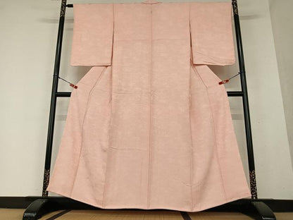 平和屋着物●上質な色無地 流水草花地紋 宍色 正絹 逸品 未使用 AAAY6666zg
