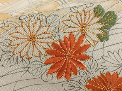 平和屋着物●訪問着 手描き 駒刺繍 松竹梅風景文 暈し染め 正絹 逸品 AAAY6671zg