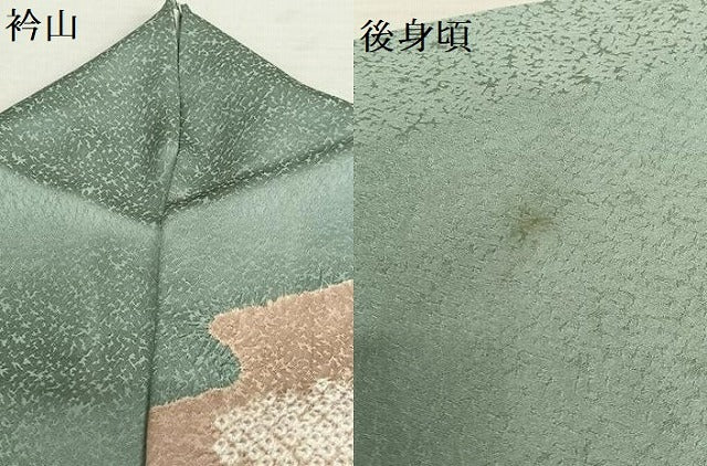 平和屋着物●訪問着 駒刺繍 絞り 草花文 暈し染め 金彩 正絹 逸品 AAAY6676zg
