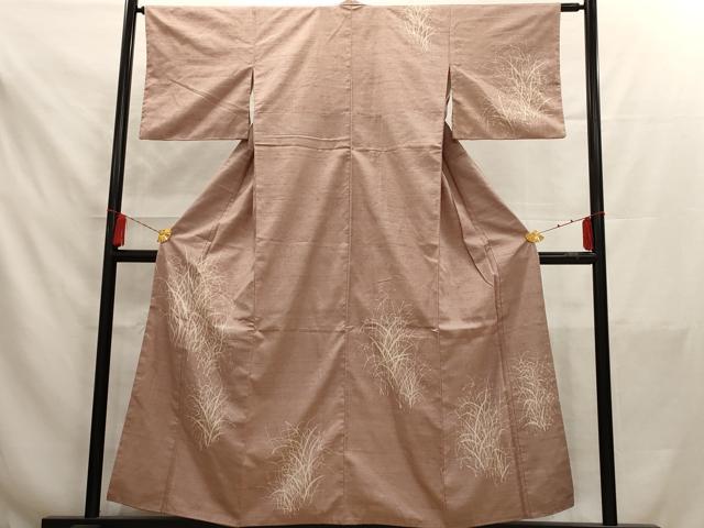 平和屋着物■訪問着　紬地　ろうけつ染め　草花文　正絹　逸品　AAAY7027iu
