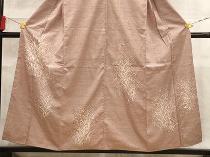 平和屋着物■訪問着　紬地　ろうけつ染め　草花文　正絹　逸品　AAAY7027iu