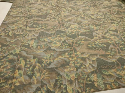 平和屋着物■上質な紬　風景樹林文　正絹　逸品　AAAY7039iu