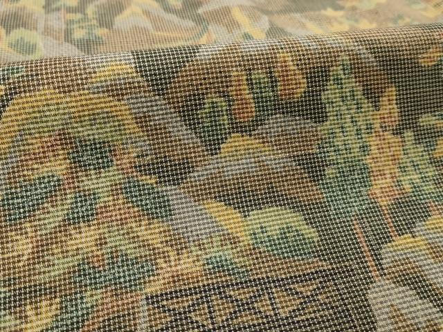 平和屋着物■上質な紬　風景樹林文　正絹　逸品　AAAY7039iu