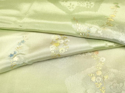 平和屋着物●和装小物　帯締め・帯揚げセット　草花文　暈し染め　金糸　金彩　正絹　逸品　未使用　AAAY7096ay