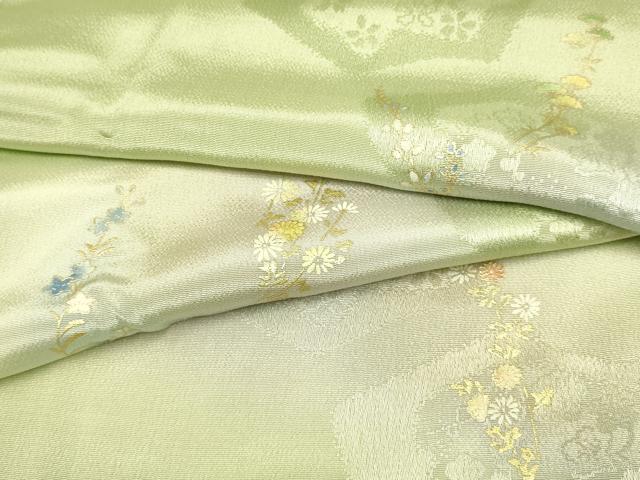 平和屋着物●和装小物　帯締め・帯揚げセット　草花文　暈し染め　金糸　金彩　正絹　逸品　未使用　AAAY7096ay