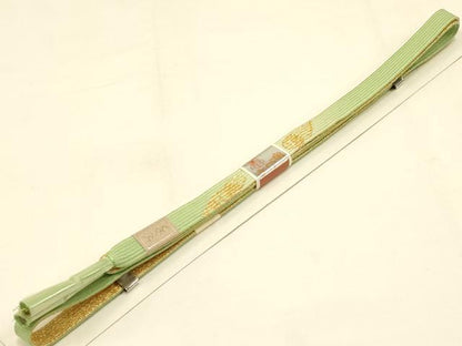 平和屋着物●和装小物　帯締め・帯揚げセット　草花文　暈し染め　金糸　金彩　正絹　逸品　未使用　AAAY7096ay