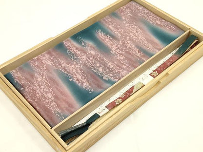 平和屋着物●和装小物 帯締め・帯揚げセット 高麗組 綾出し 霞文 暈し染め 金銀糸 正絹 逸品 未使用 AAAY7099ay