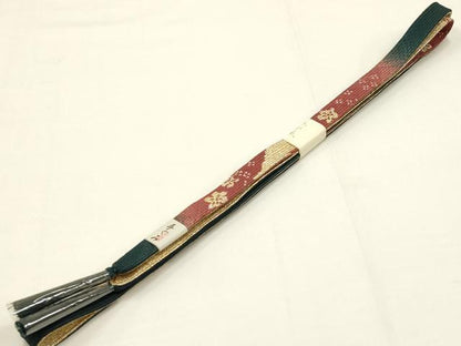 平和屋着物●和装小物 帯締め・帯揚げセット 高麗組 綾出し 霞文 暈し染め 金銀糸 正絹 逸品 未使用 AAAY7099ay
