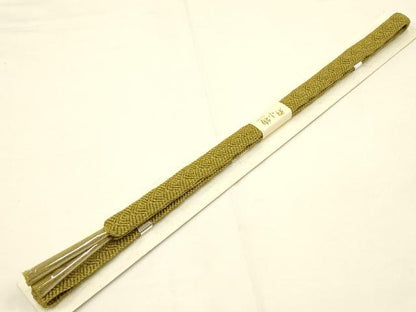 平和屋着物●和装小物 帯締め・帯揚げセット 霞文 暈し染め 金糸 金彩 正絹 逸品 未使用 AAAY7108ay