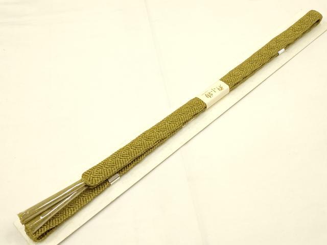 平和屋着物●和装小物 帯締め・帯揚げセット 霞文 暈し染め 金糸 金彩 正絹 逸品 未使用 AAAY7108ay