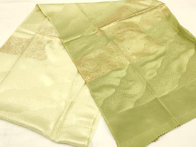 平和屋着物●和装小物 帯締め・帯揚げセット 霞文 暈し染め 金糸 金彩 正絹 逸品 未使用 AAAY7108ay