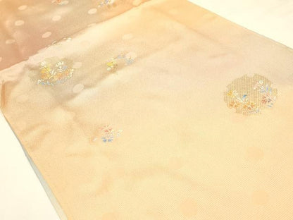 平和屋着物●和装小物　帯締め・帯揚げセット　高麗組　雪輪草花文　暈し染め　金糸　金彩　逸品　未使用　AAAY7116ay