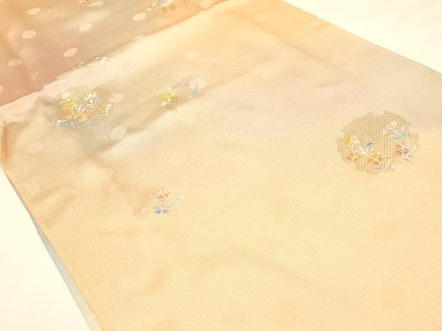 平和屋着物●和装小物　帯締め・帯揚げセット　高麗組　雪輪草花文　暈し染め　金糸　金彩　逸品　未使用　AAAY7116ay