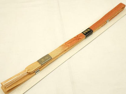 平和屋着物●和装小物　帯締め・帯揚げセット　流水草花文　暈し染め　金糸　金銀彩　逸品　未使用　AAAY7117ay