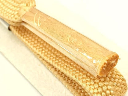 平和屋着物●和装小物　帯締め・帯揚げセット　流水草花文　暈し染め　金糸　金銀彩　逸品　未使用　AAAY7117ay