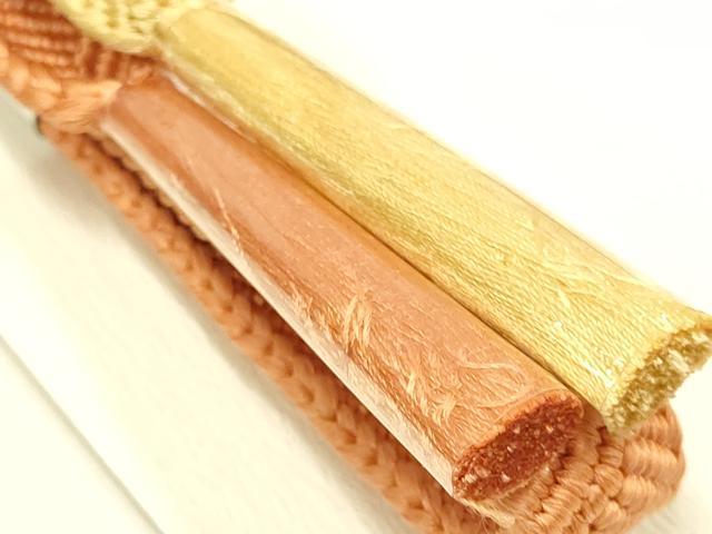 平和屋着物●和装小物　帯締め・帯揚げセット　枝垂れ花舞葉文　暈し染め　金糸　金彩　逸品　未使用　AAAY7120ay