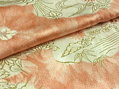 平和屋着物▽上質な小紋 単衣 雲取り風景花文 金彩 正絹 逸品 AAAY7241jh
