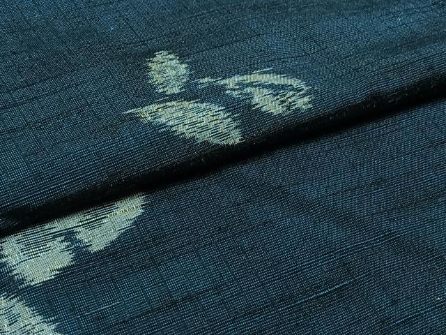 平和屋着物▽上質な紬　単衣　草花文　正絹　逸品　AAAY7246jh