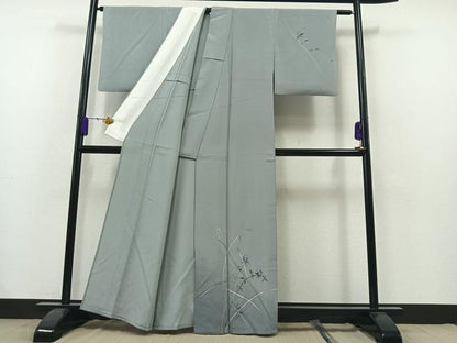 平和屋着物▽訪問着 単衣 手描き 枝花文 正絹 逸品 AAAY7248jh