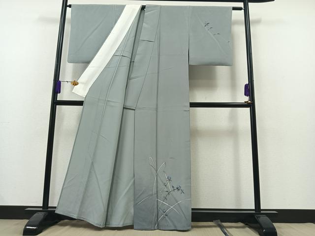 平和屋着物▽訪問着 単衣 手描き 枝花文 正絹 逸品 AAAY7248jh
