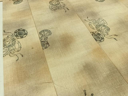 平和屋着物▽上質な紬 単衣 鼓文 正絹 逸品 AAAY7251jh