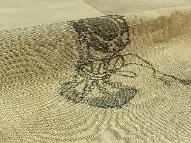 平和屋着物▽上質な紬 単衣 鼓文 正絹 逸品 AAAY7251jh