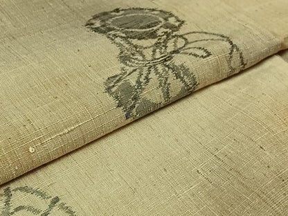 平和屋着物▽上質な紬 単衣 鼓文 正絹 逸品 AAAY7251jh