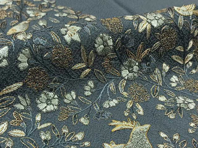 平和屋着物▽豪華色留袖 単衣 総刺繍 鳥獣花文 金糸 正絹 逸品 AAAY7255jh