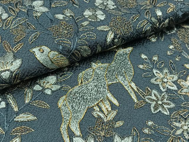 平和屋着物▽豪華色留袖 単衣 総刺繍 鳥獣花文 金糸 正絹 逸品 AAAY7255jh