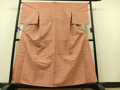 平和屋着物▽上質な紬 単衣 横段文 正絹 逸品 AAAY7256jh