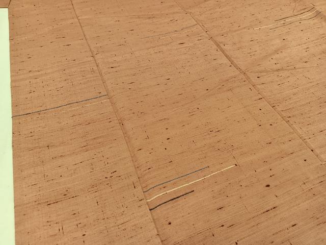 平和屋着物▽上質な紬 単衣 横段文 正絹 逸品 AAAY7256jh