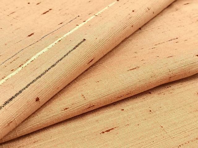 平和屋着物▽上質な紬 単衣 横段文 正絹 逸品 AAAY7256jh
