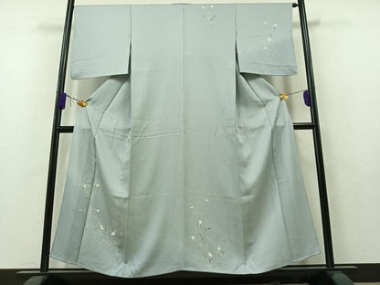 平和屋着物▽訪問着 単衣 草花文 正絹 逸品 AAAY7257jh
