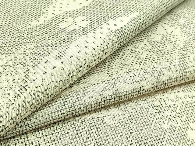 平和屋着物▽本場大島紬 白大島 単衣 籬花文 正絹 逸品 AAAY7258jh