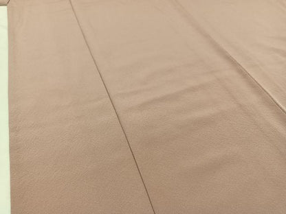 平和屋着物▽上質な色無地 単衣 薄柿色 正絹 逸品 AAAY7259jh